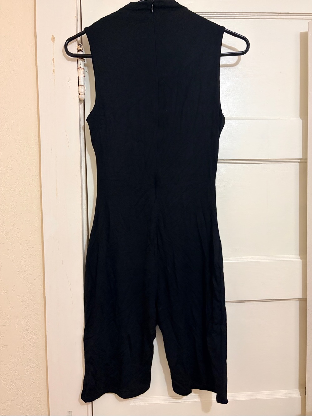 naked wardrobe Black Sleeveless Mock Neck Jumpsuit Romper